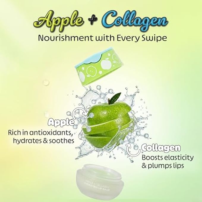 rayihni LOOK AT ME APPLE+COLLAGEN HYDRATING LIP BALM, LONG-LASTING MOISTURE, NATURAL INGREDIENTS, KOREAN SKIN CARE, NOURISHING & PLUMPING LIP TREATMENT FOR DRY LIPS, GIFT FOR WOMEN (0.2 FL OZ) - Image 3